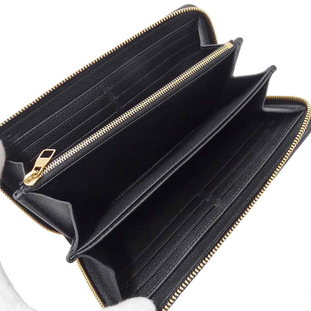 Louis Vuitton Wallet Monogram Empreinte Zippy Noir Black Zip Around Logo — view 5