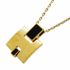 Hermes Necklace Irene Gold Plated Black