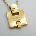 Hermes Necklace Irene Gold Plated Black — view 5