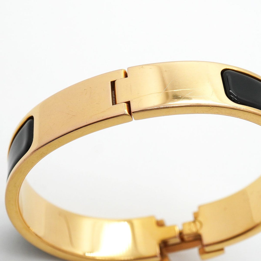 Hermes Bangle Clic Clac PM Gold Plated Black Bracelet — view 7