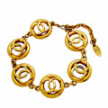 Chanel Bracelet Vintage CC Logo Round Circle Gold Plated