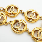 Chanel Bracelet Vintage CC Logo Round Circle Gold Plated — view 7