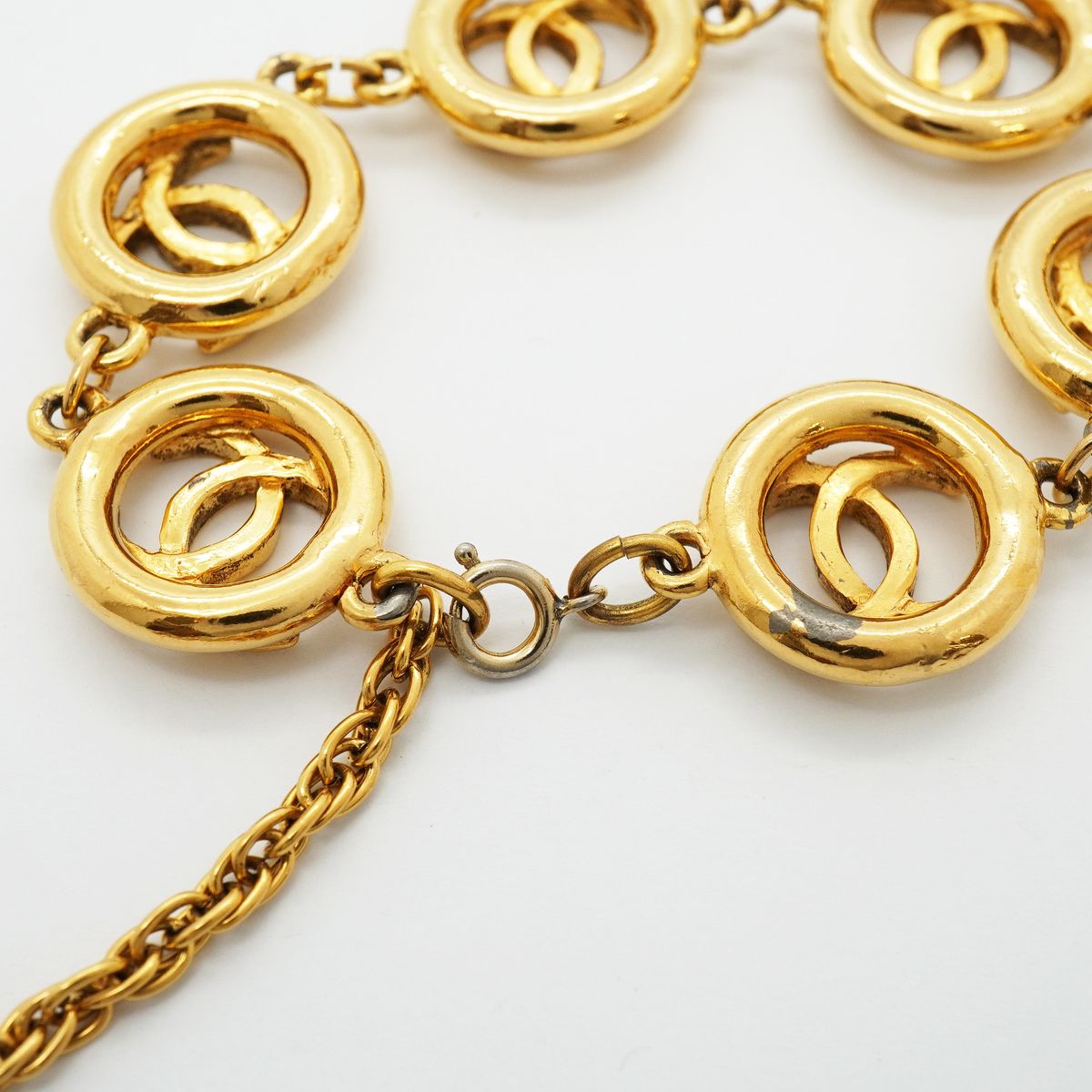Chanel Bracelet Vintage CC Logo Round Circle Gold Plated — view 4