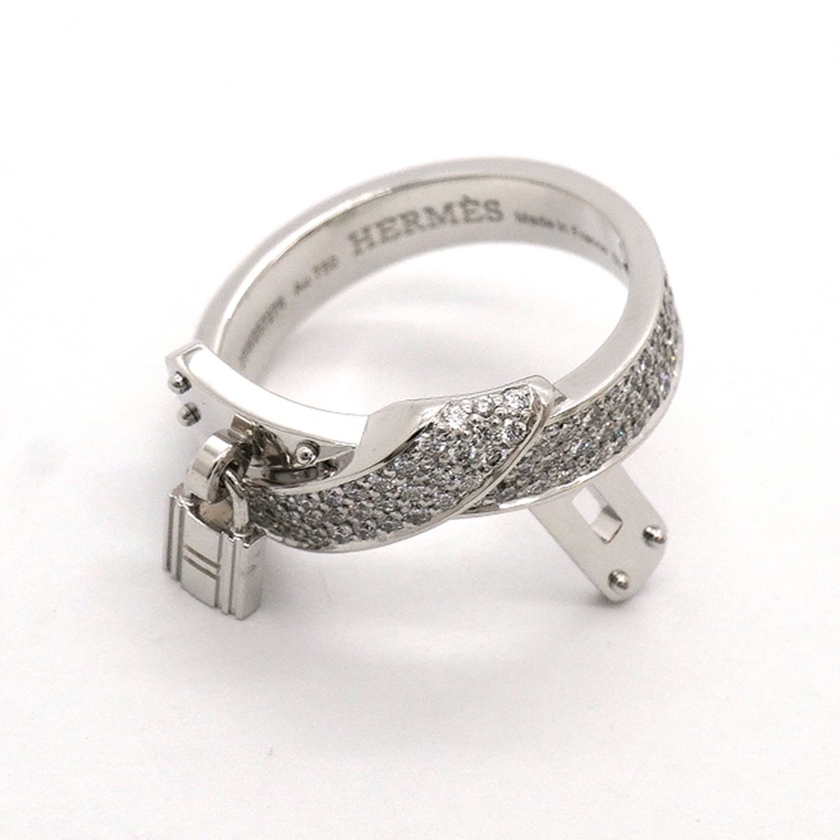 Hermes Ring Kelly Gavroche 18k White Gold Diamond — view 3