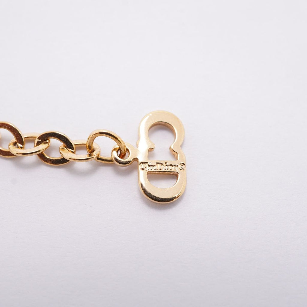 Dior Necklace Logo Gold Plated Rhinestone — view 5