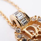 Dior Necklace Logo Gold Plated Rhinestone — view 7