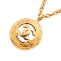Chanel Necklace Vintage CC Logo Round Circle Gold Plated