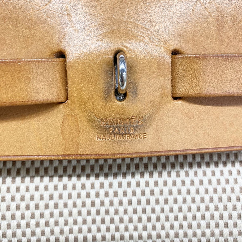 Hermes Handbag Herbag PM Toile GM Natural Silver — view 5