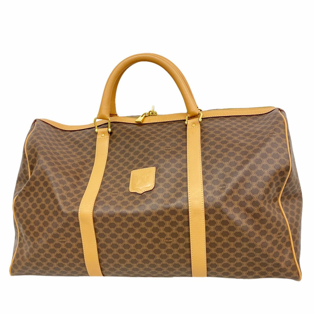 Celine Boston Bag Macadam Brown Gold
