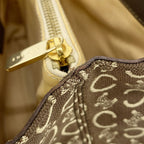 Celine Handbag C Macadam Canvas Brown Gold — view 7