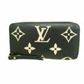 Louis Vuitton Wallet Monogram Empreinte Bicolor Zippy Black Beige