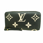 Louis Vuitton Wallet Monogram Empreinte Bicolor Zippy Black Beige