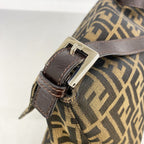 Fendi Handbag Zucca Mamma Bucket Nylon Canvas Brown Silver — view 7