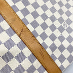 Louis Vuitton Boston Bag Damier Azur Keepall Bandouliere 55 White — view 8