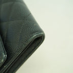 Chanel Wallet Quilted Caviar Leather Black Gold — view 5