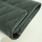 Chanel Wallet Quilted Caviar Leather Black Gold — view 8