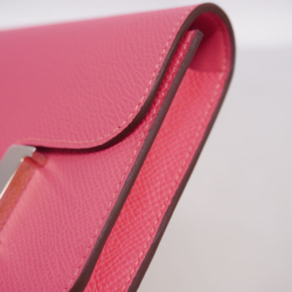 Hermes Wallet Constance Slim Veau Epsom Rose Azalea Silver — view 6