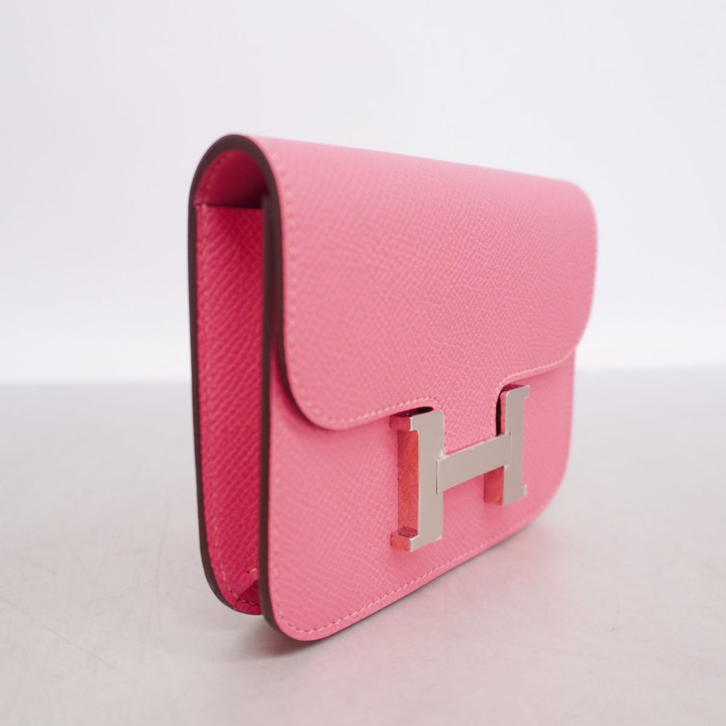 Hermes Wallet Constance Slim Veau Epsom Rose Azalea Silver — view 2