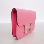 Hermes Wallet Constance Slim Veau Epsom Rose Azalea Silver — view 2