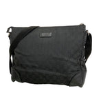 Gucci Shoulder Bag GG Canvas Black Silver