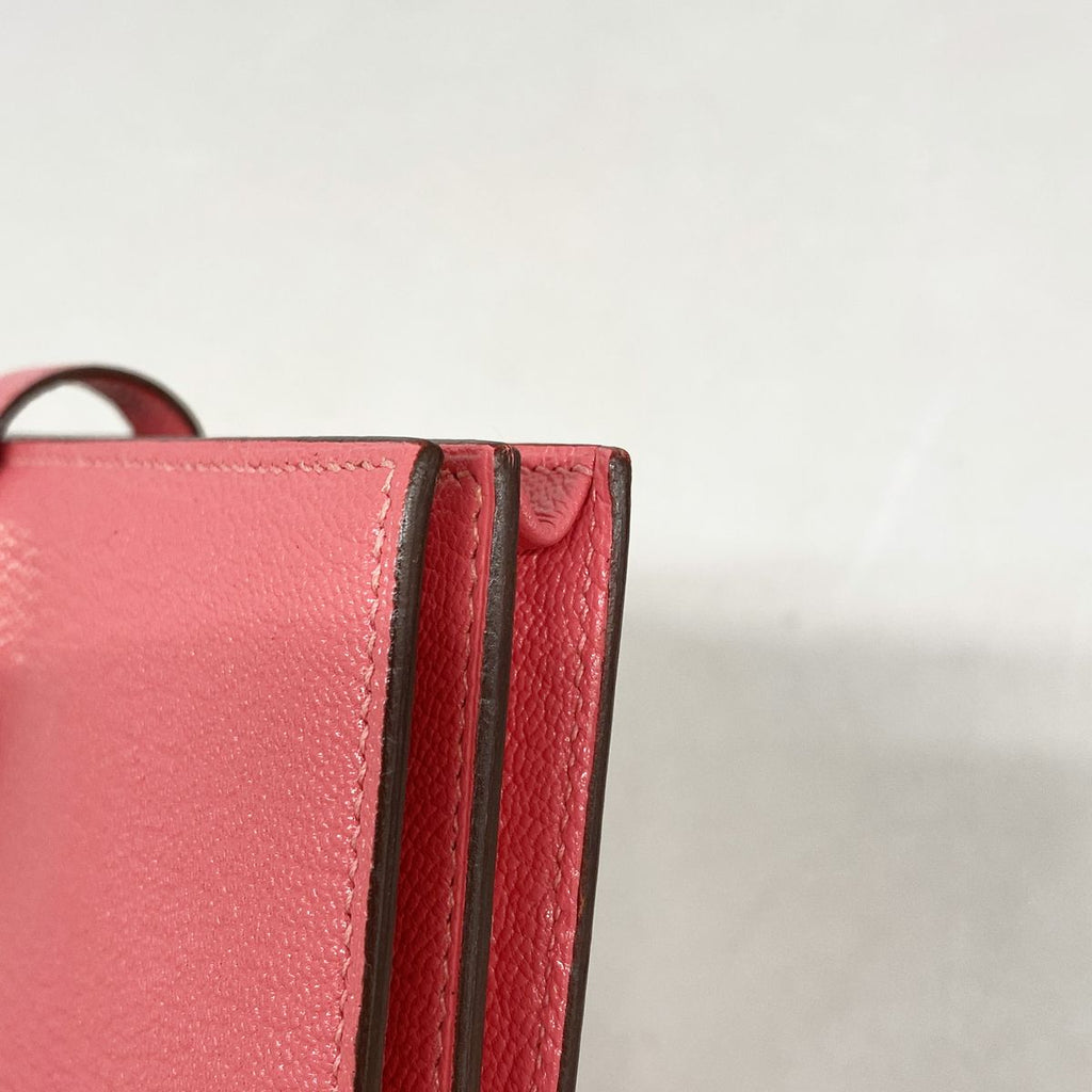 Hermes Wallet Bearn Soufflet Chevre Mysore Rose Azalea Silver — view 6