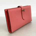 Hermes Wallet Bearn Soufflet Chevre Mysore Rose Azalea Silver — view 2