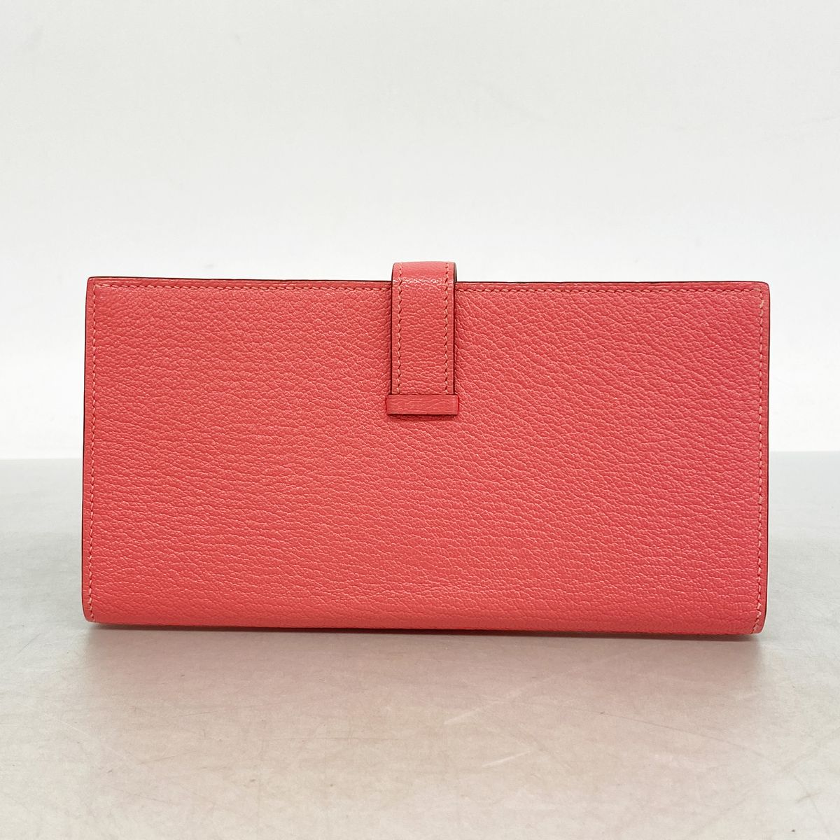 Hermes Wallet Bearn Soufflet Chevre Mysore Rose Azalea Silver — view 8