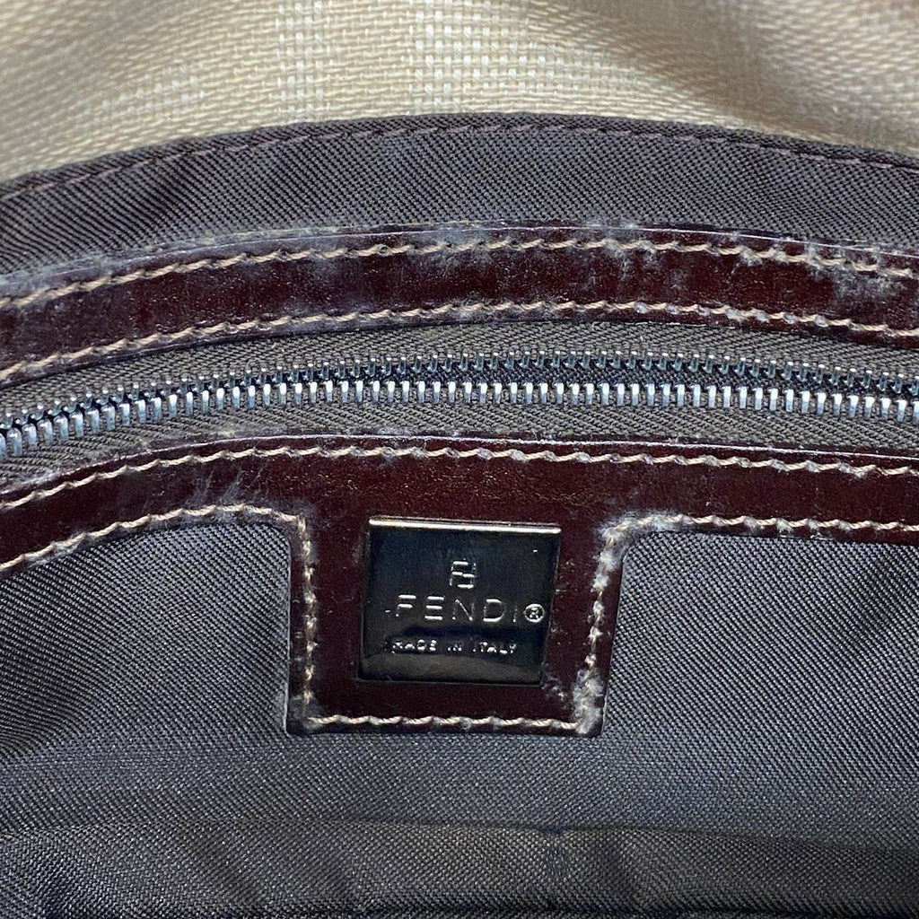 Fendi Handbag Zucca Mamma Bucket Canvas Beige Silver — view 5