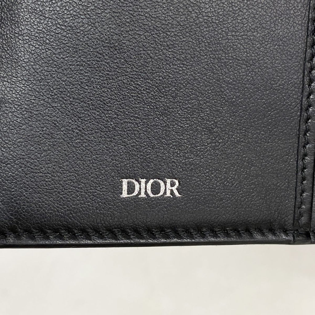 Dior Wallet Oblique Canvas Beige Black Silver — view 4