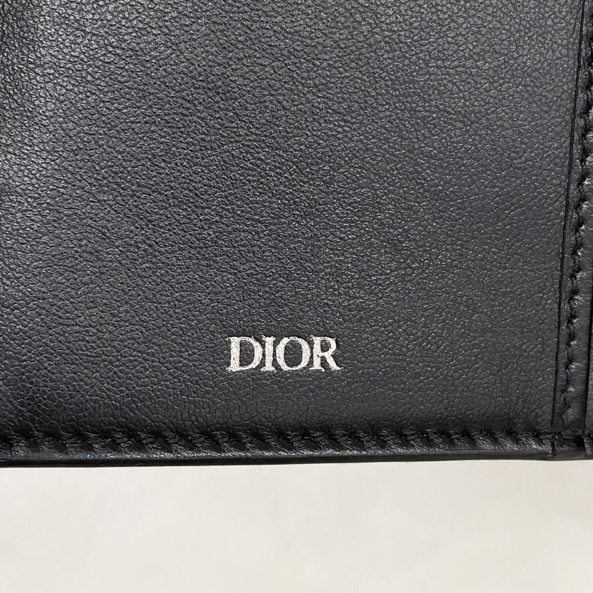 Dior Wallet Oblique Canvas Beige Black Silver — view 4