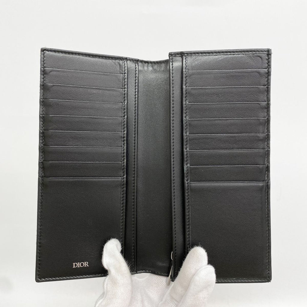 Dior Wallet Oblique Canvas Beige Black Silver — view 3