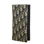 Dior Wallet Oblique Canvas Beige Black Silver
