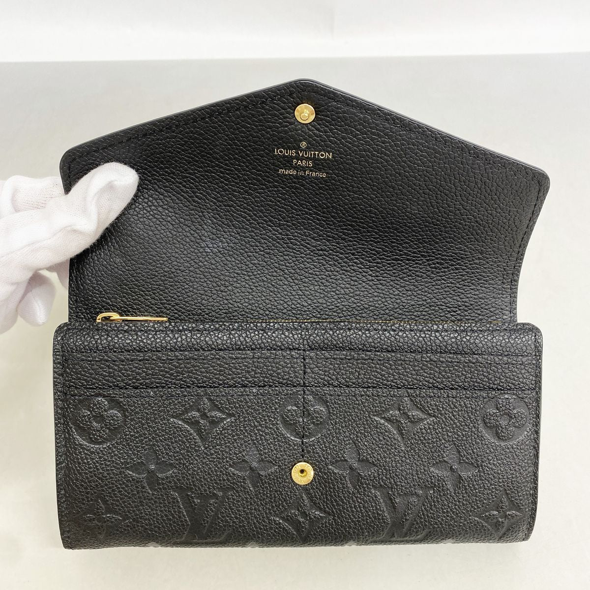 Louis Vuitton Wallet Monogram Empreinte Portefeuille Sarah Noir — view 7
