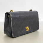 Chanel Shoulder Bag Quilted Lambskin Black Gold — view 2