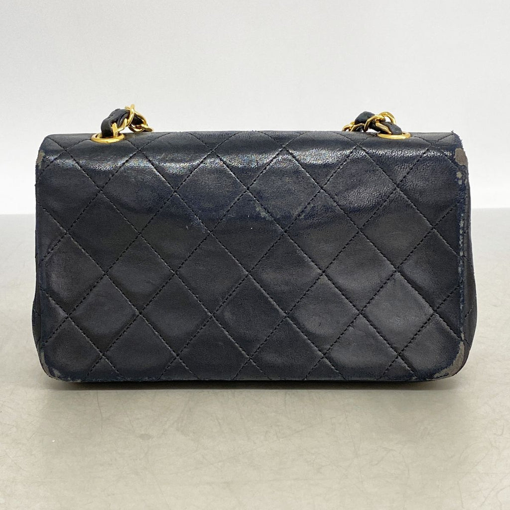 Chanel Shoulder Bag Quilted Lambskin Black Gold — view 8