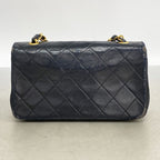 Chanel Shoulder Bag Quilted Lambskin Black Gold — view 8