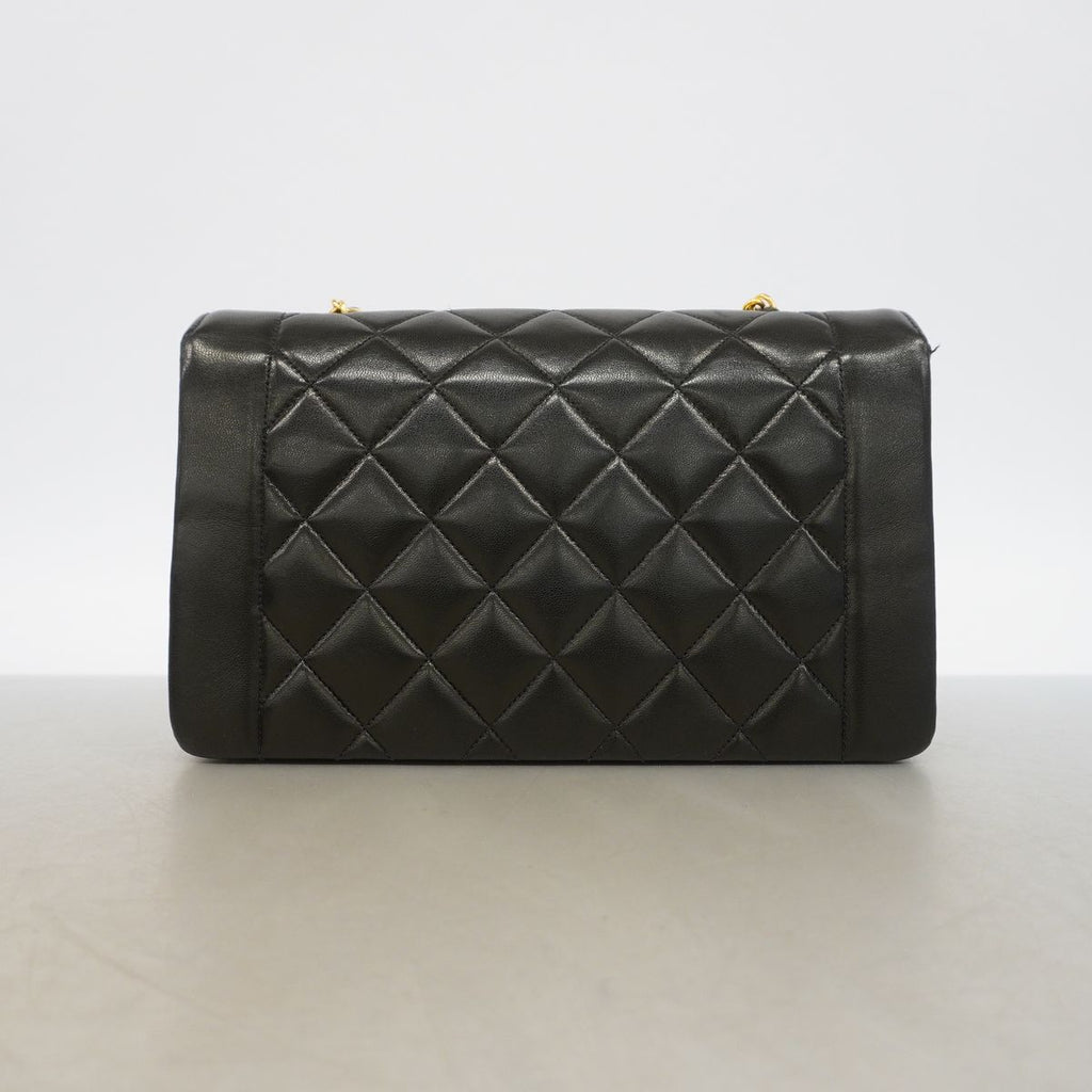 Chanel Shoulder Bag Diana Lambskin Black Gold — view 8