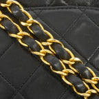 Chanel Shoulder Bag Quilted Lambskin Black Gold — view 8