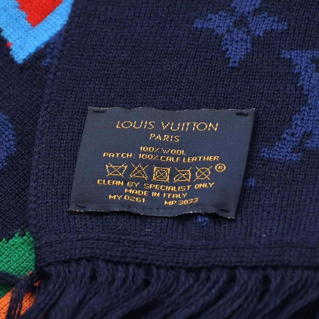 Louis Vuitton Echarpe NBA Monogram Letters Scarf Navy Multicolor — view 7