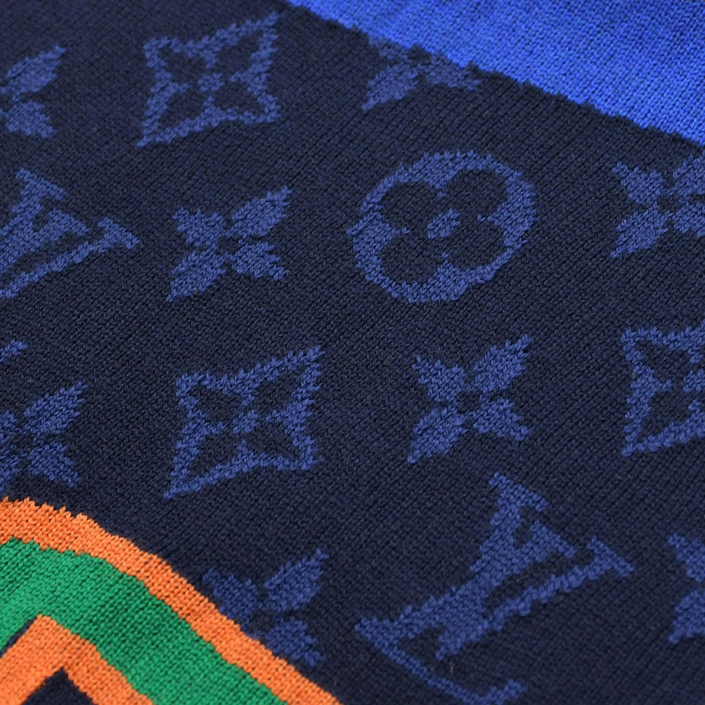 Louis Vuitton Echarpe NBA Monogram Letters Scarf Navy Multicolor — view 6