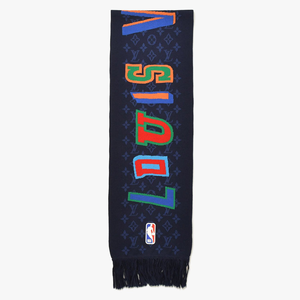 Louis Vuitton Echarpe NBA Monogram Letters Scarf Navy Multicolor — view 2