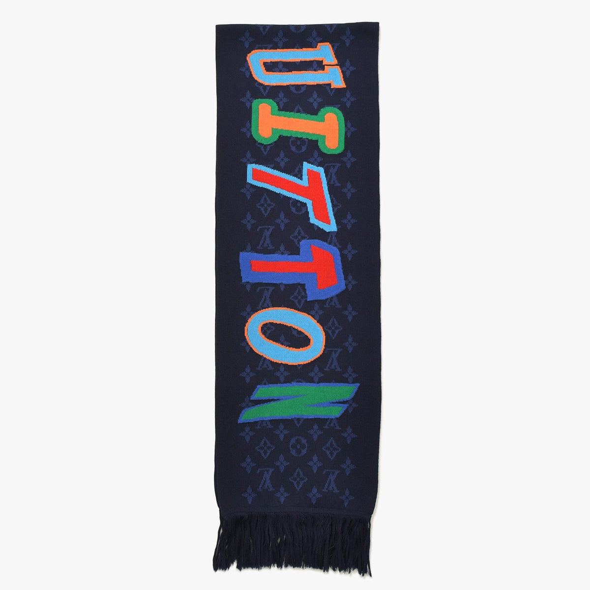 Louis Vuitton Echarpe NBA Monogram Letters Scarf Navy Multicolor — view 3