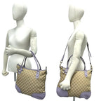 Gucci Princy GG Logo Pattern Canvas Leather 2-Way Shoulder Bag Tote Brown — view 2