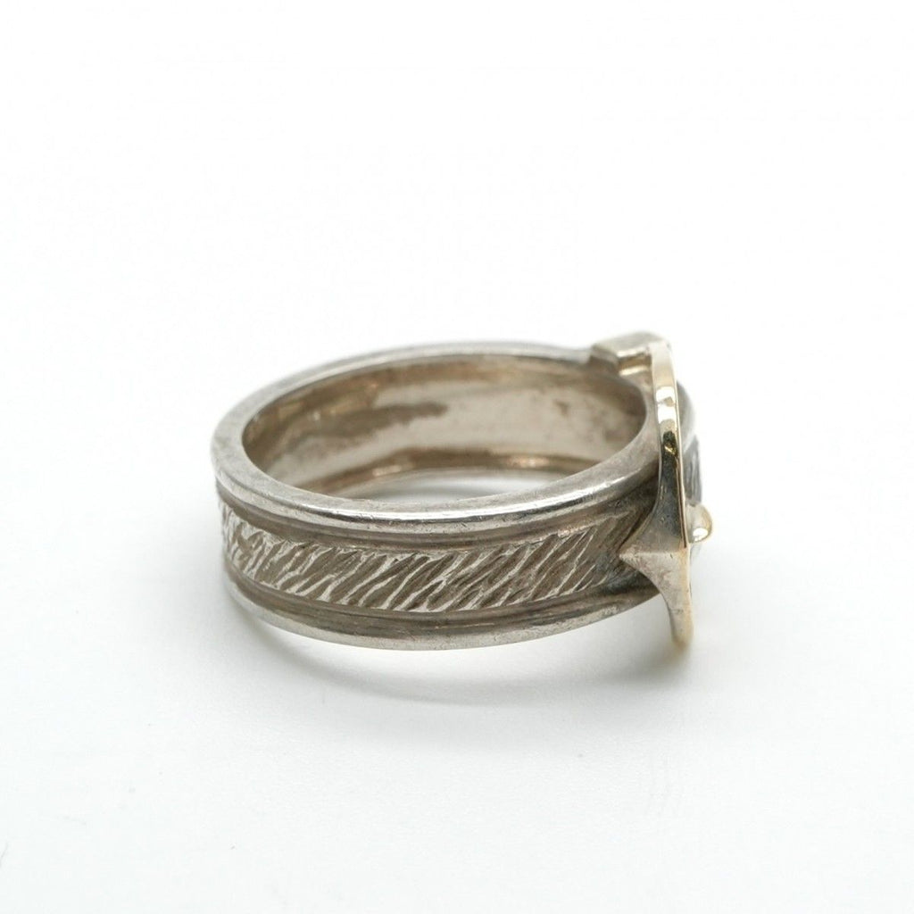 Hermes Ring 750/925 Sterling Silver Gold — view 4