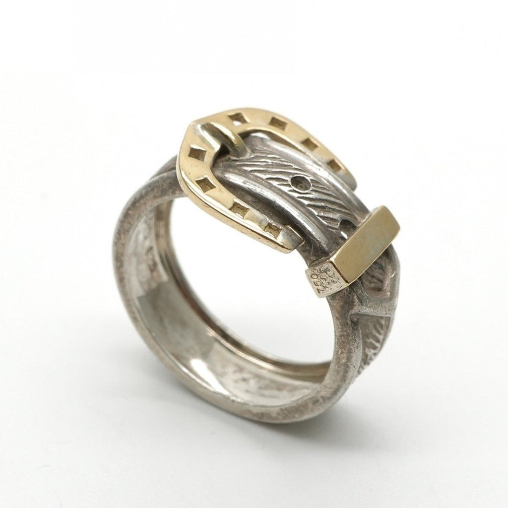 Hermes Ring 750/925 Sterling Silver Gold