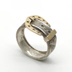 Hermes Ring 750/925 Sterling Silver Gold