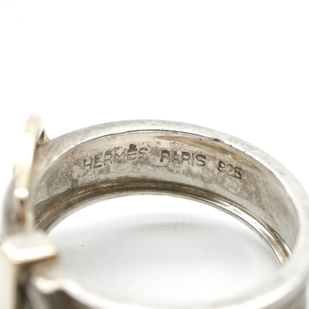 Hermes Ring 750/925 Sterling Silver Gold — view 6