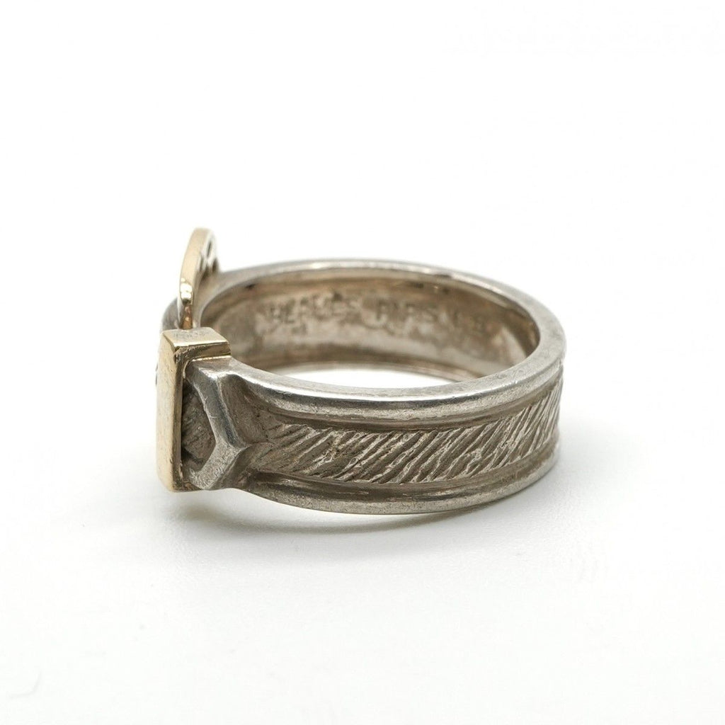 Hermes Ring 750/925 Sterling Silver Gold — view 3