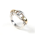 Hermes Chaine D'ancre Ring 750/950 Silver Gold