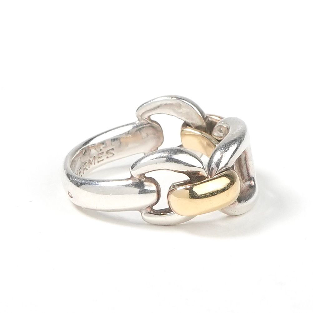 Hermes Chaine D'ancre Ring 750/950 Silver Gold — view 4
